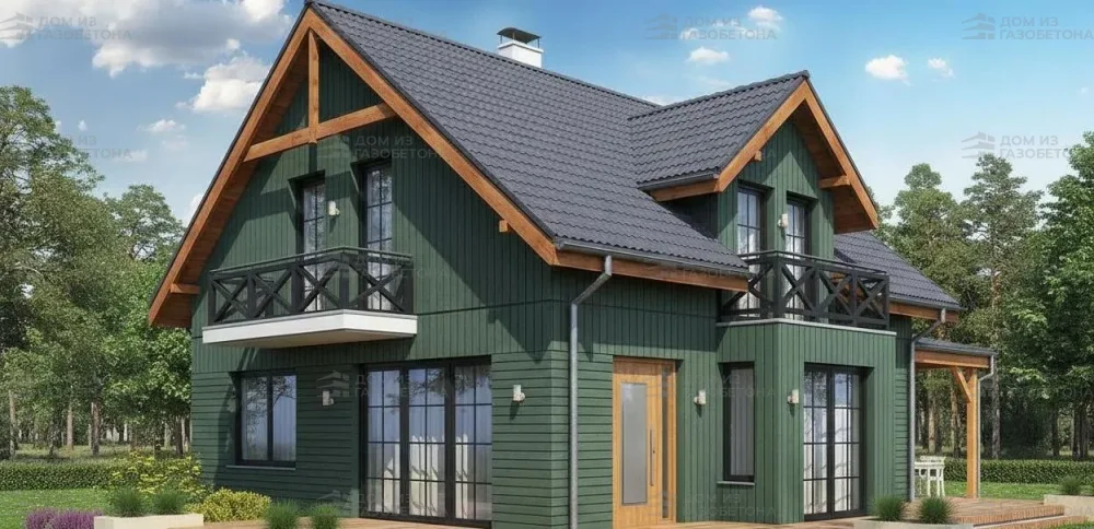 Проект Двухэтажный дом 10 на 10, 122 м2