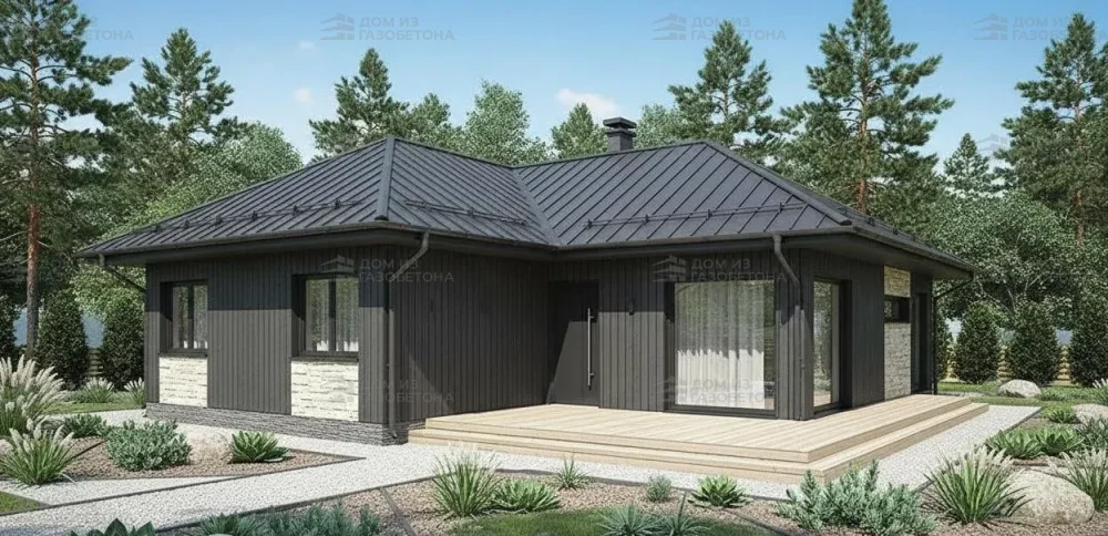 Проект Одноэтажный дом 15 на 16, 161 м2